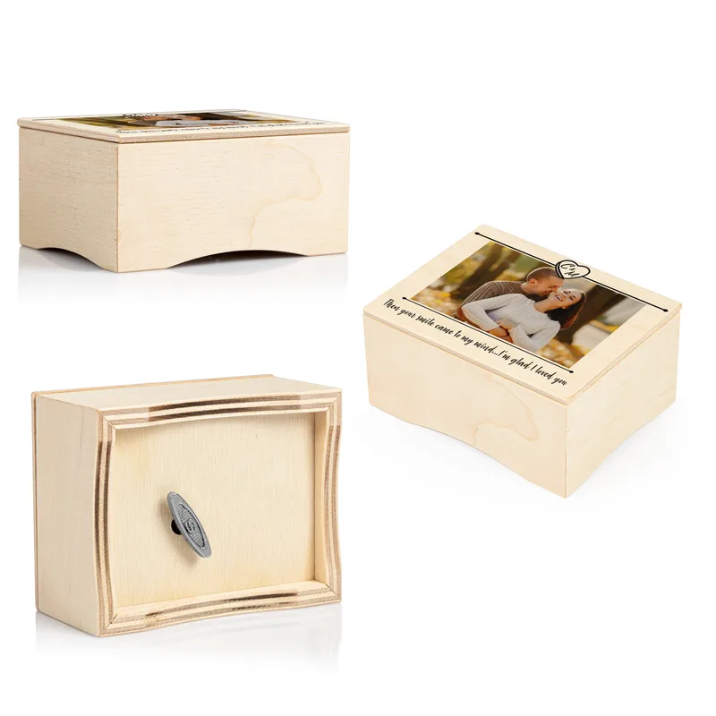 Personalised Wooden Music Box with Photo and Message