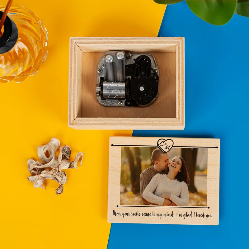Personalised Wooden Music Box with Photo and Message