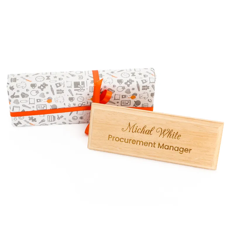 Personalized Wooden Name and Business Card Holder
