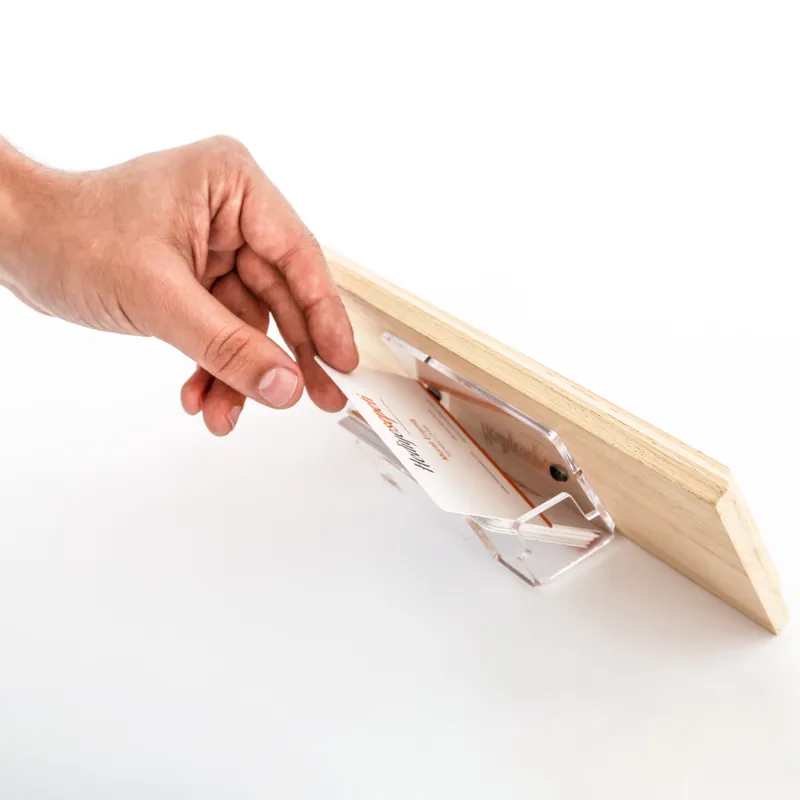 Personalized Wooden Name and Business Card Holder