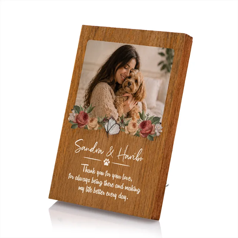 Personalized Wooden Photo Frame for Pet Moms