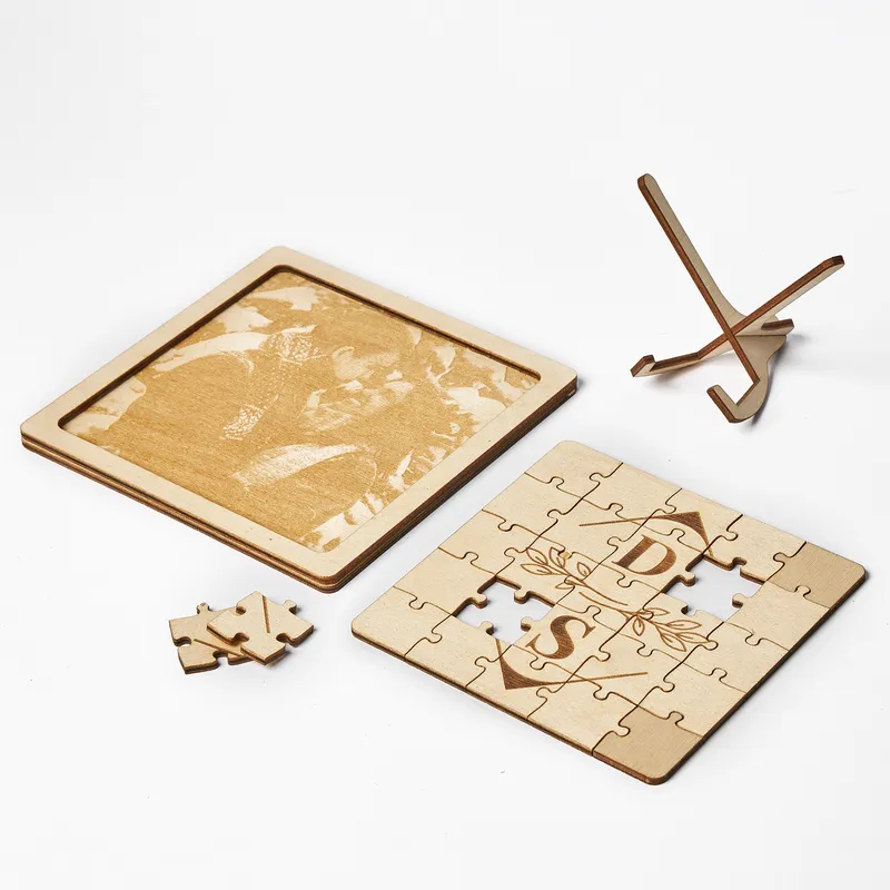 Personalized Wooden Photo Puzzle Gift for Couples