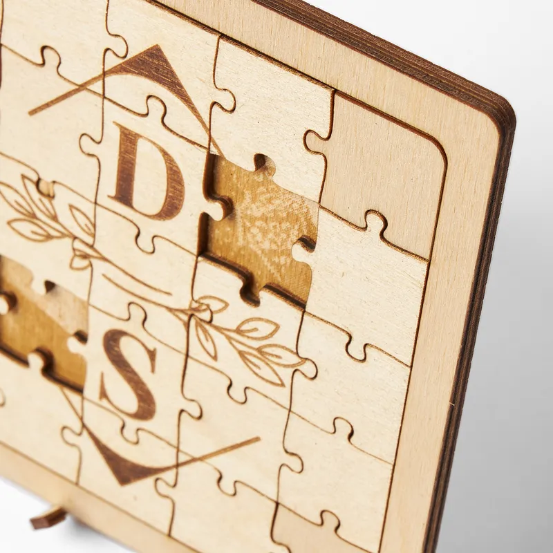 Personalized Wooden Photo Puzzle Gift for Couples