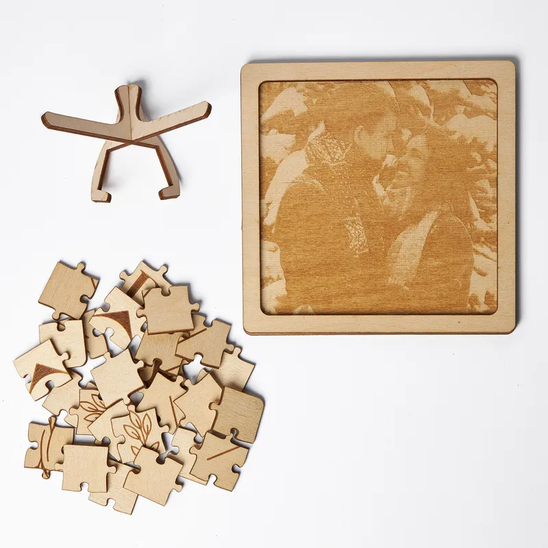 Personalized Wooden Photo Puzzle Gift for Couples