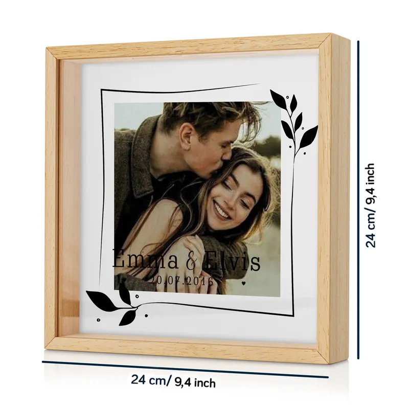 Personalised Wooden Photo Frame Piggy Bank Box