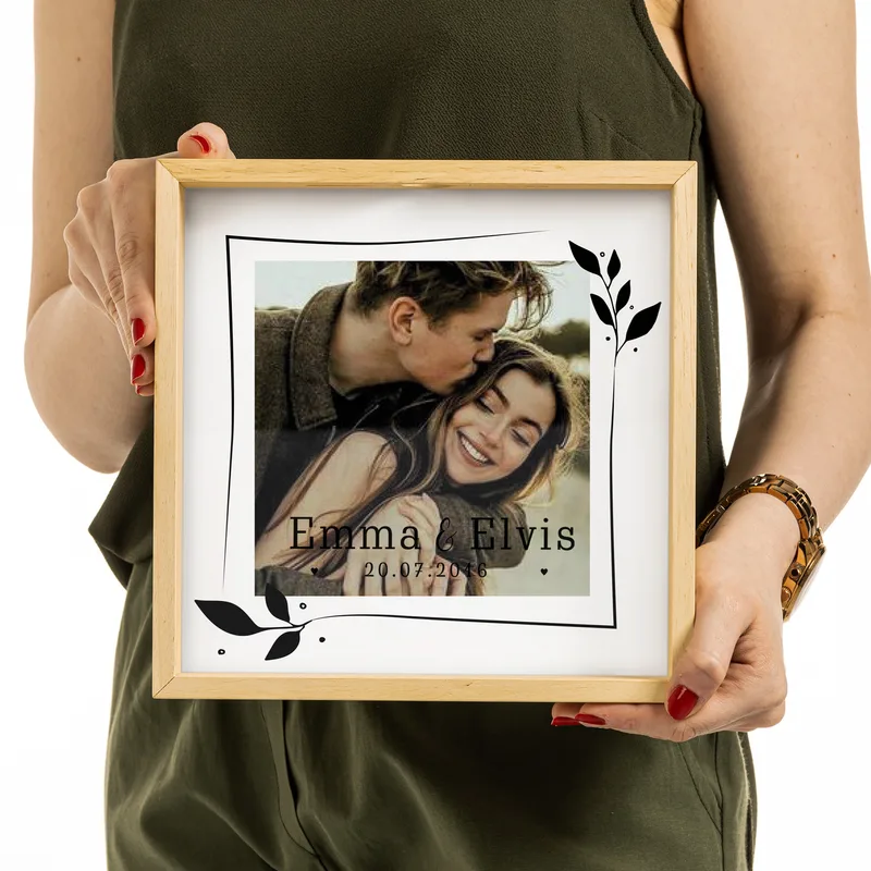 Personalised Wooden Photo Frame Piggy Bank Box