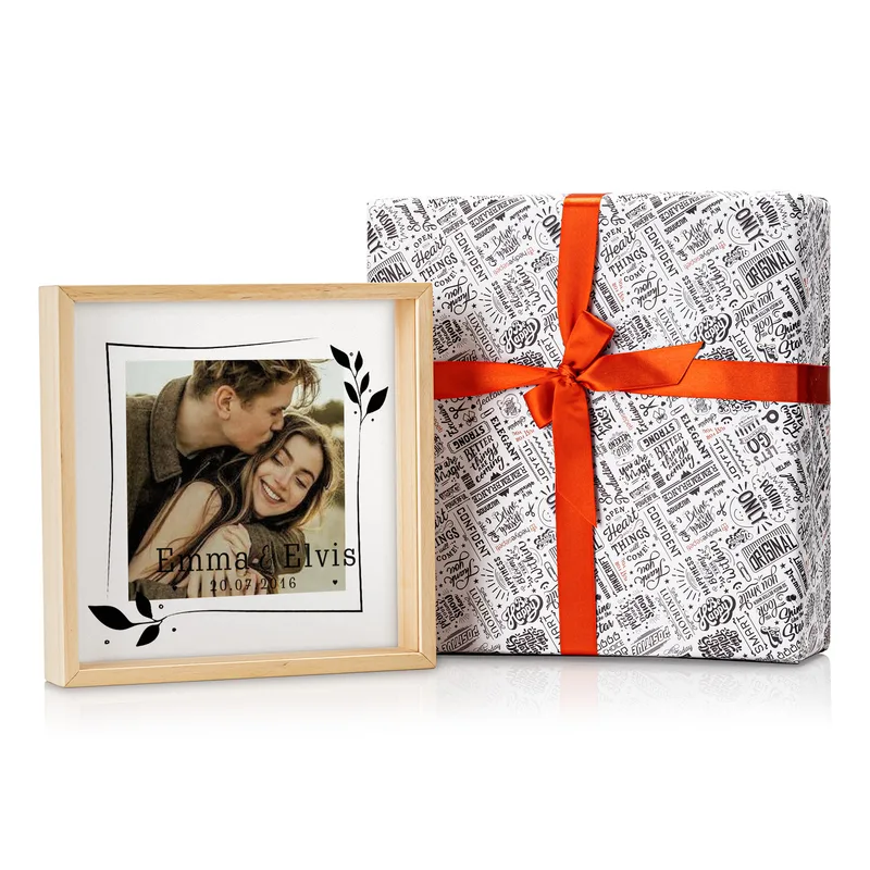 Personalised Wooden Photo Frame Piggy Bank Box