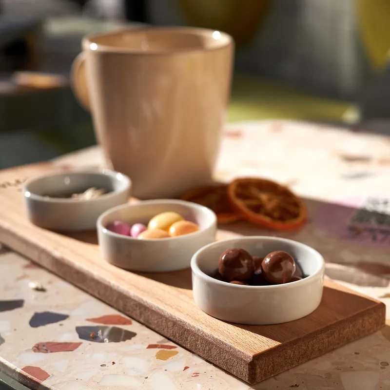 Personalized Wooden Serving Kit with 3 Mini Bowls