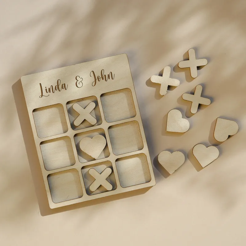 Personalized Wooden Tic Tac Toe Game with Names