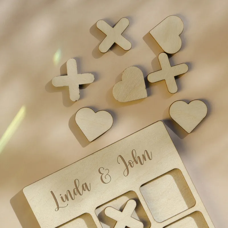 Personalized Wooden Tic Tac Toe Game with Names