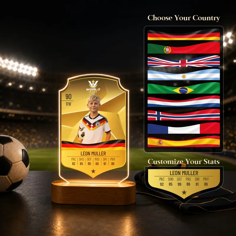 Personalized World Cup FUT Card Stats LED Lamp