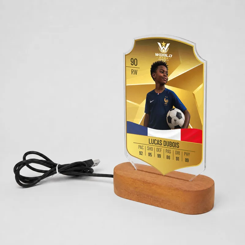 Personalized World Cup FUT Card Stats LED Lamp