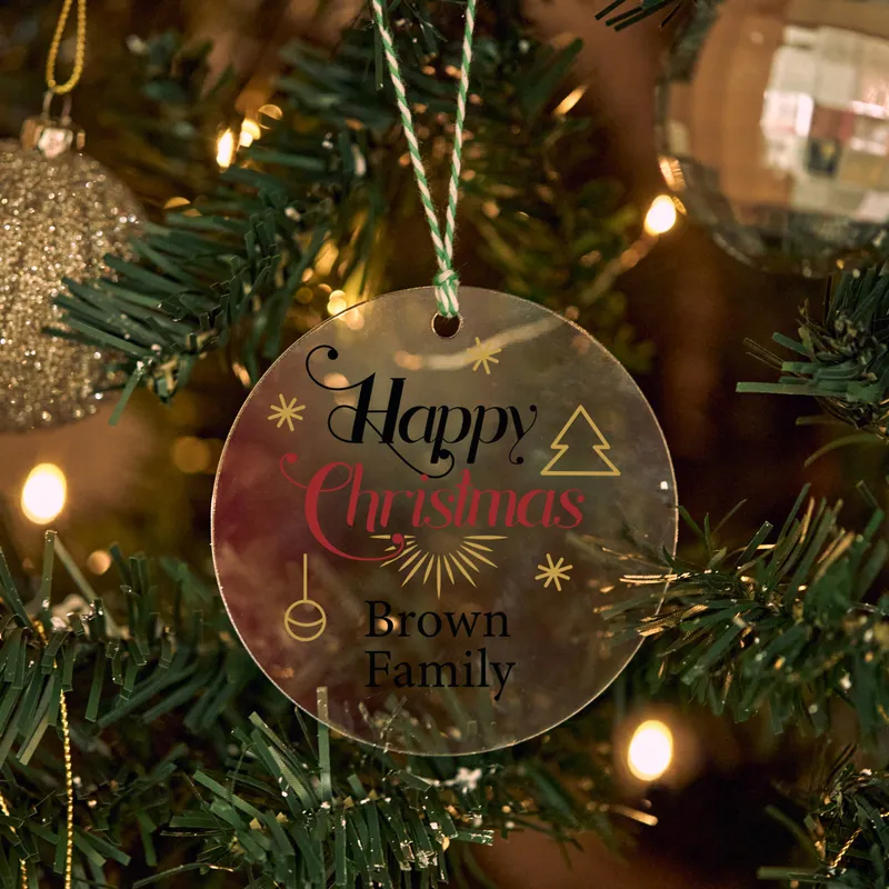 Personlized Transparent Acrylic Christmas Ornament
