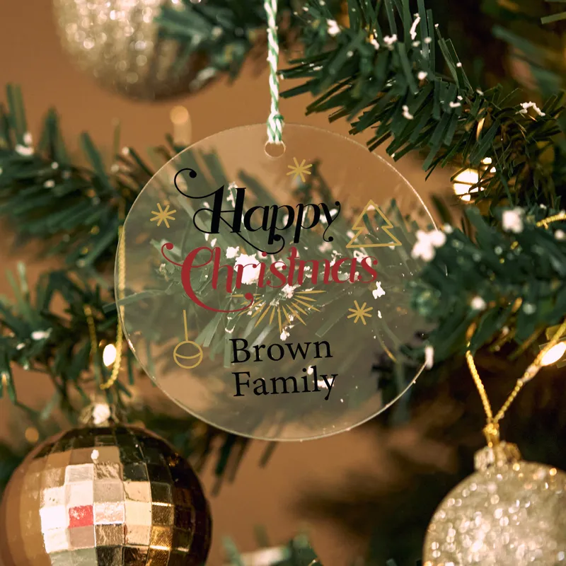 Personlized Transparent Acrylic Christmas Ornament