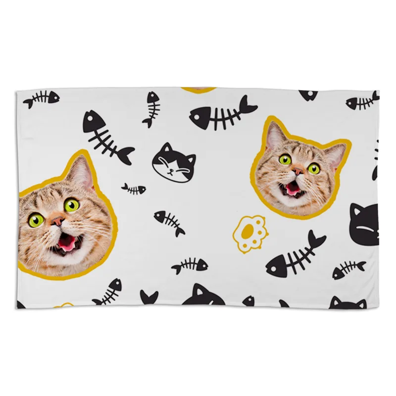 Personalised Cat Photo Fleece Blanket for Pet Lovers