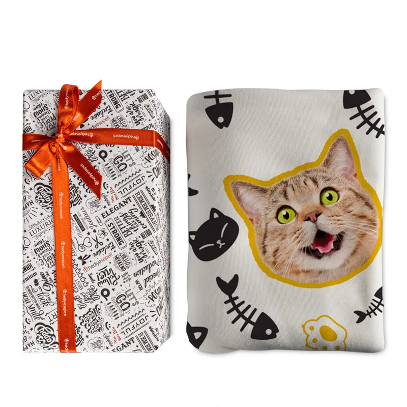 Personalised Cat Photo Fleece Blanket for Pet Lovers