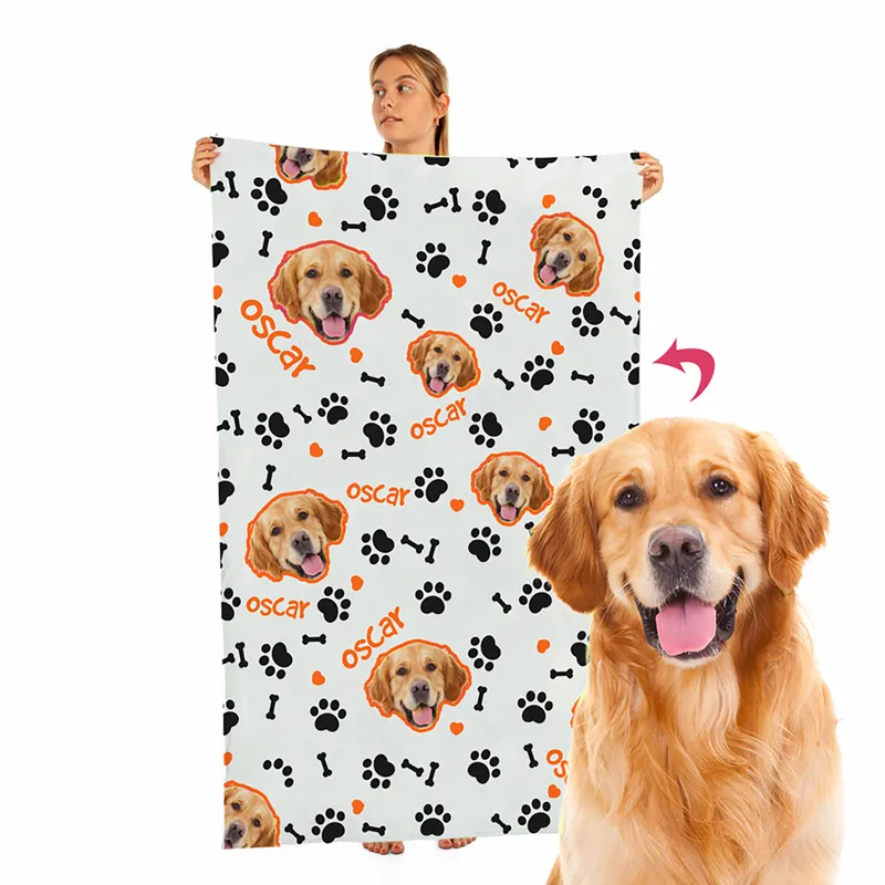 Pet Blanket with Personalized Pet Picture and Name for Gifts for Dog Lovers