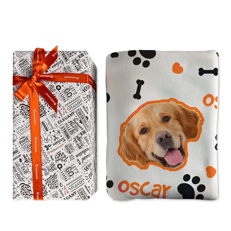 Pet Blanket with Personalized Pet Picture and Name for Gifts for Dog Lovers