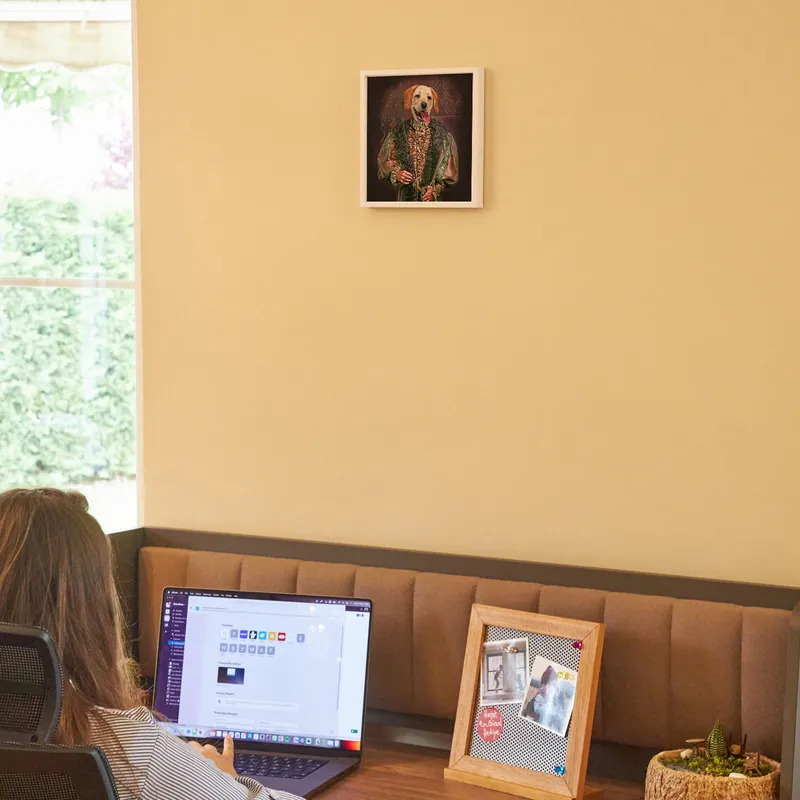 Personalised Medieval Pet Portrait with White Frame