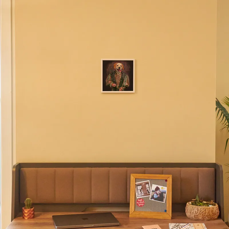 Personalised Medieval Pet Portrait with White Frame