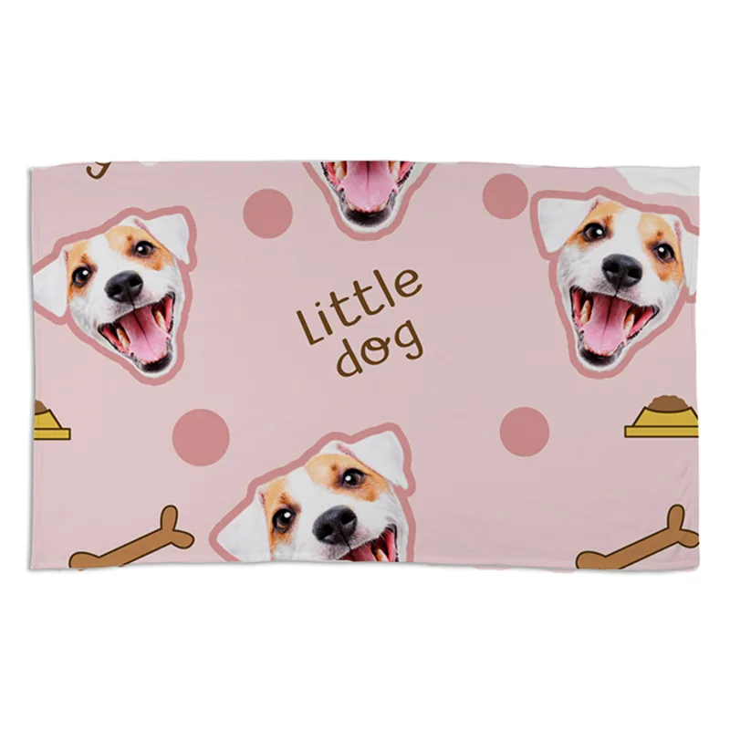 Pet Throw Blanket with Dog Design and Personalized Picture