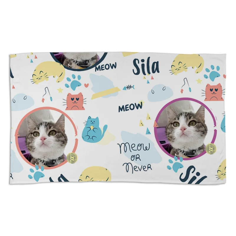 Pet Throw Blanket with Special Cat Kitten Design - Single Sized TV Blanket