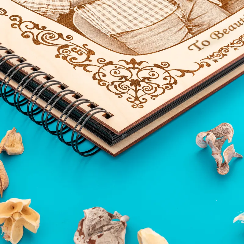Photo and Message Engraved Wooden Album