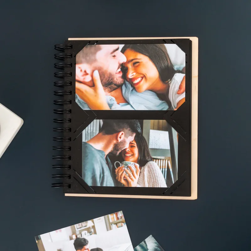 Photo and Message Engraved Wooden Album