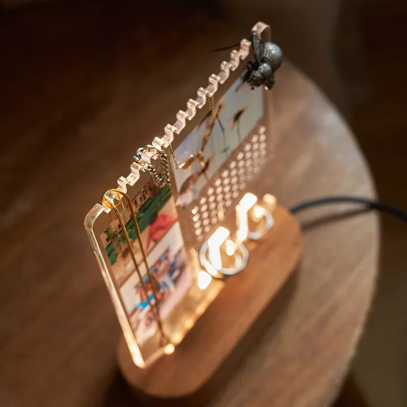 Photo and Name Personalized Accessory Holder Jewelry Tray Led Lamp