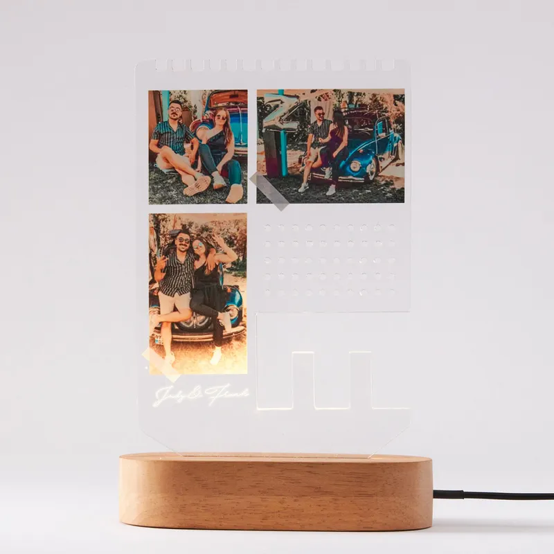 Photo and Name Personalized Accessory Holder Jewelry Tray Led Lamp