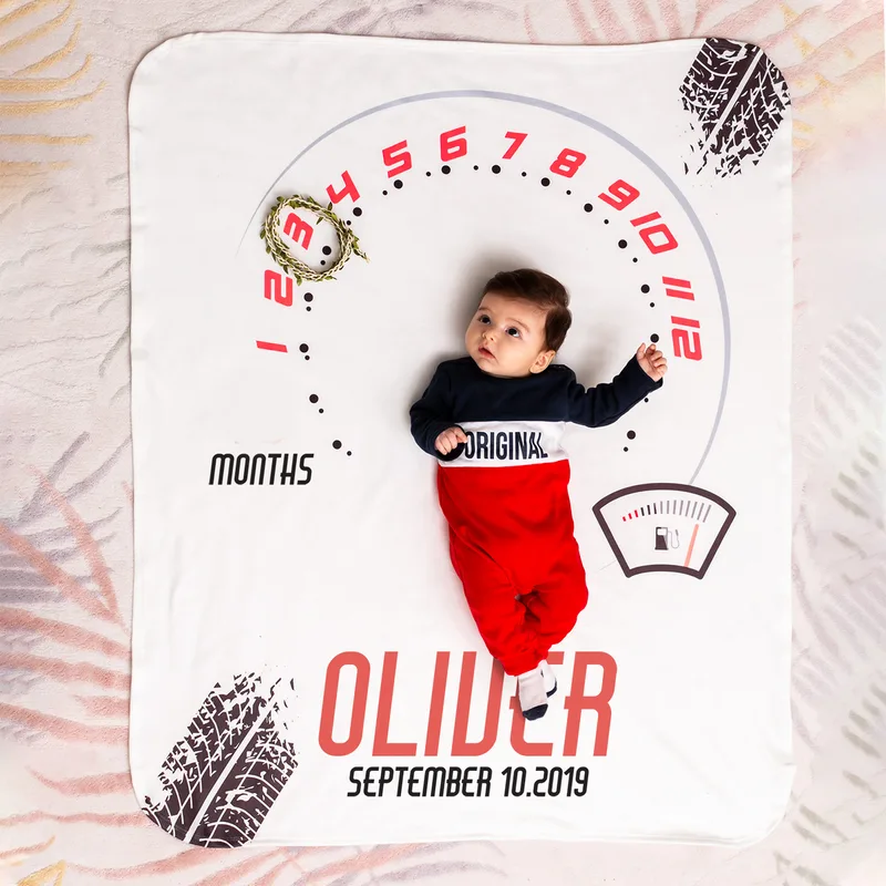 Personalised Baby Milestone Blanket for Monthly Photos
