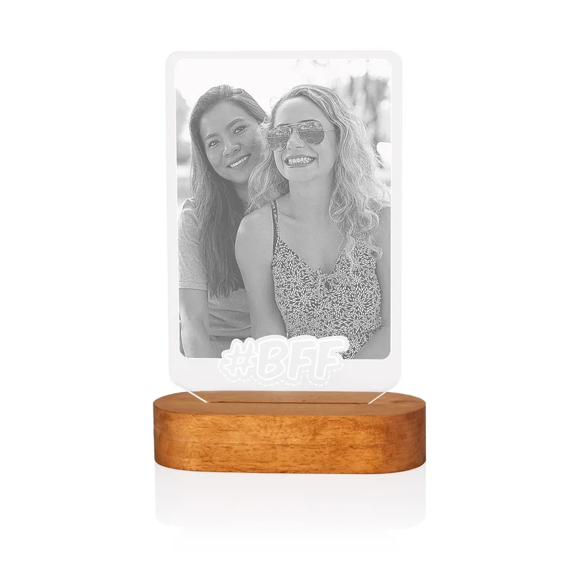 Photo Led Lamp with BFF Hashtag Design