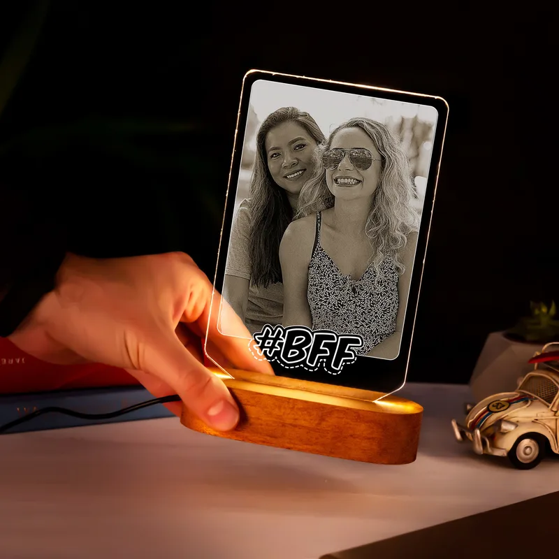 Photo Led Lamp with BFF Hashtag Design