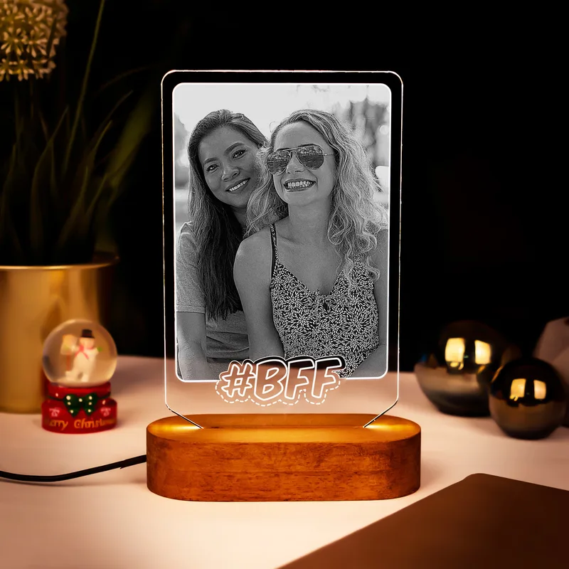 Photo Led Lamp with BFF Hashtag Design