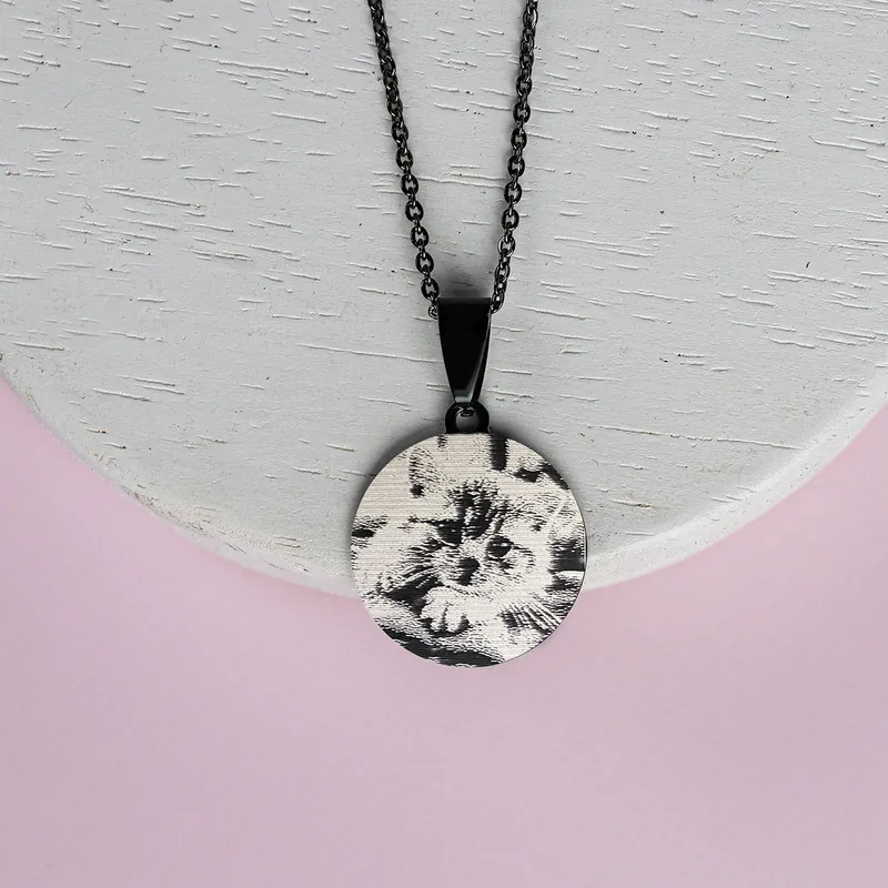 Personalised Cat Photo Pendant Necklace for Pet Lovers