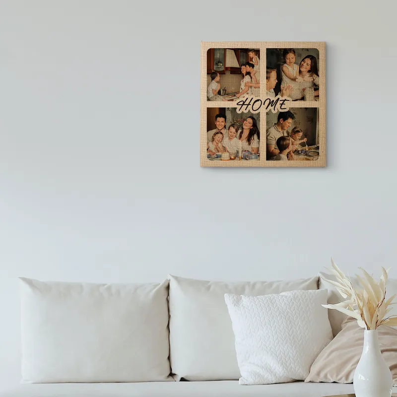 Personalised Vintage Photo Canvas 16x16 Ideal for Anniversaries