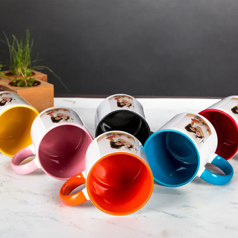 Photo Printed 2-Piece Colorful Coffee Mug Set