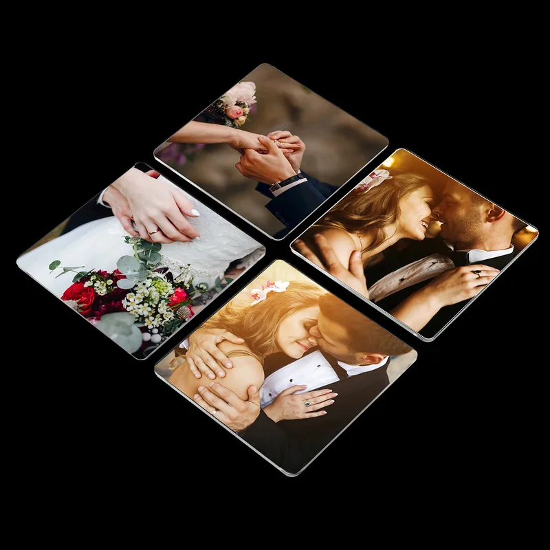 Photo Printed 4-Piece Acrylic Coaster Set