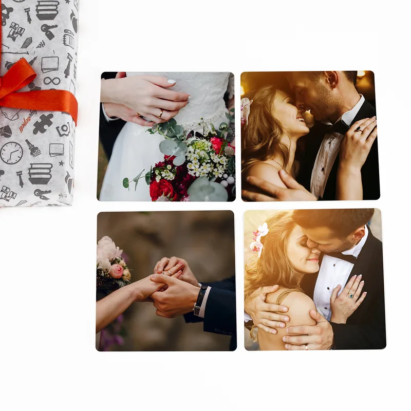 Photo Printed 4-Piece Acrylic Coaster Set