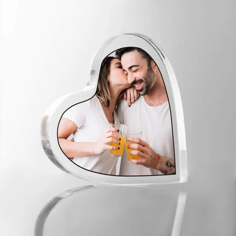 Photo Printed Heart Shaped Acrylic Plate