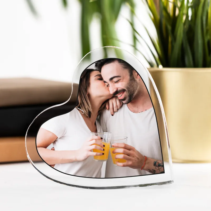 Photo Printed Heart Shaped Acrylic Plate