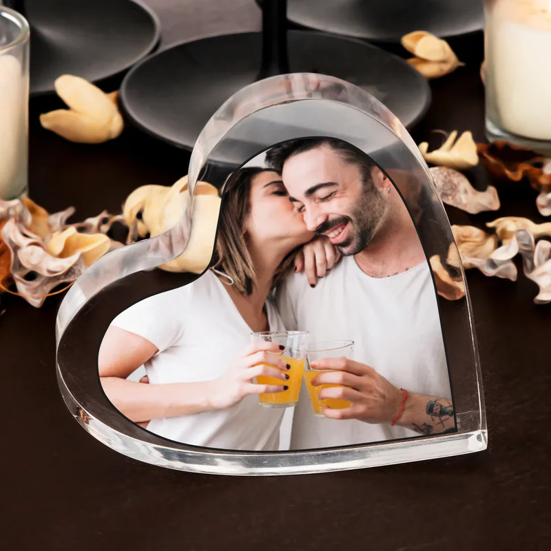 Photo Printed Heart Shaped Acrylic Plate