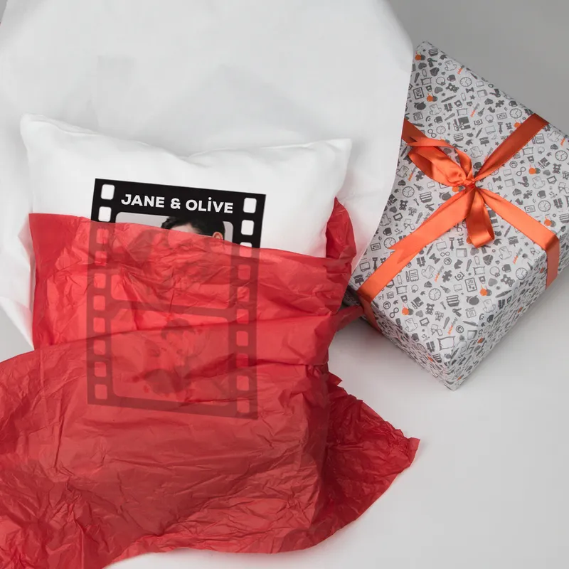 Photo Printed Pillow with Filmstrip Design