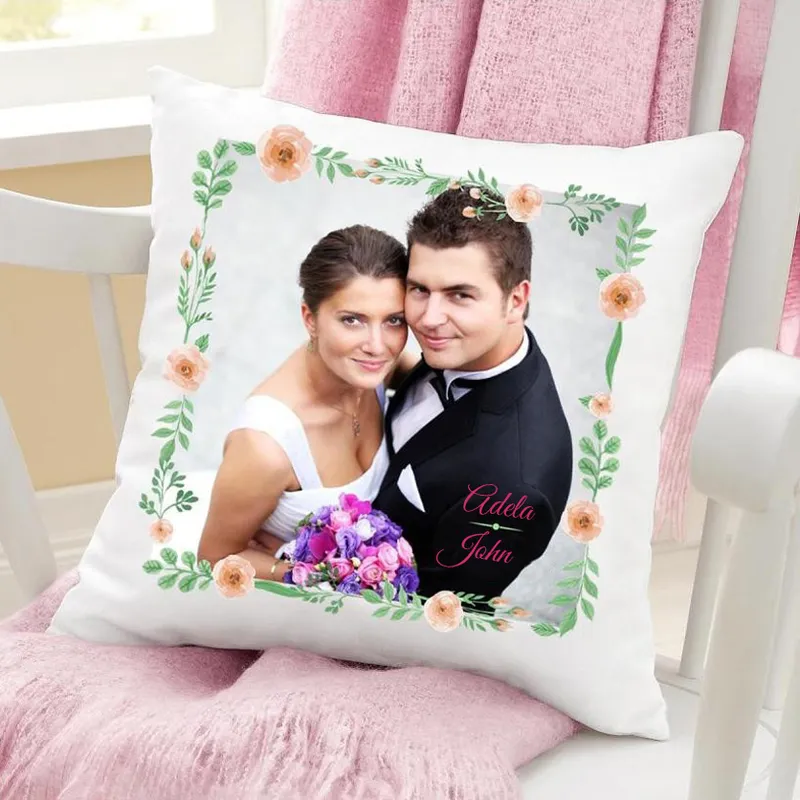 Photo Printed Pillow with Names