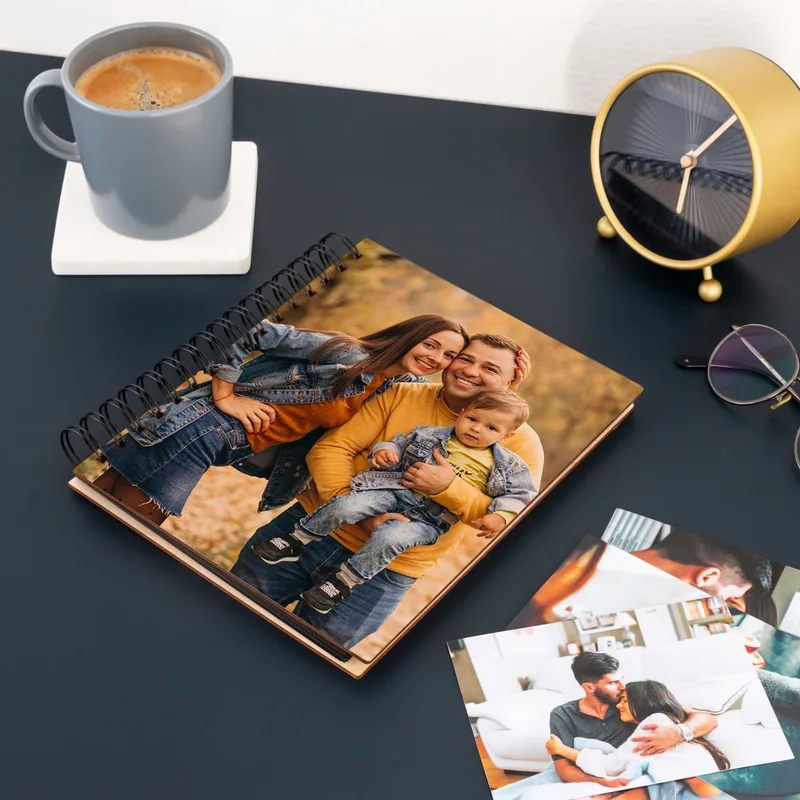 Photo Printed Wooden Hard Cover Photo Album