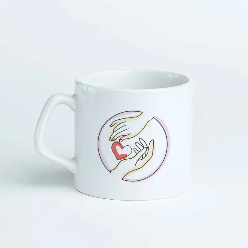 Pictogram Designed Hands Holding Hands Coffee Mug
