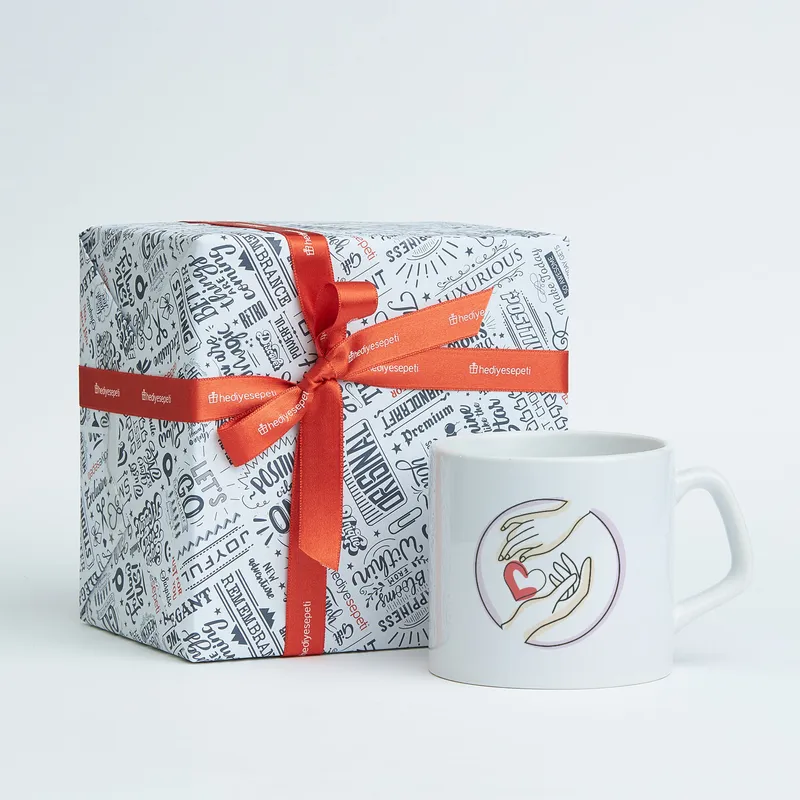 Pictogram Designed Hands Holding Hands Coffee Mug