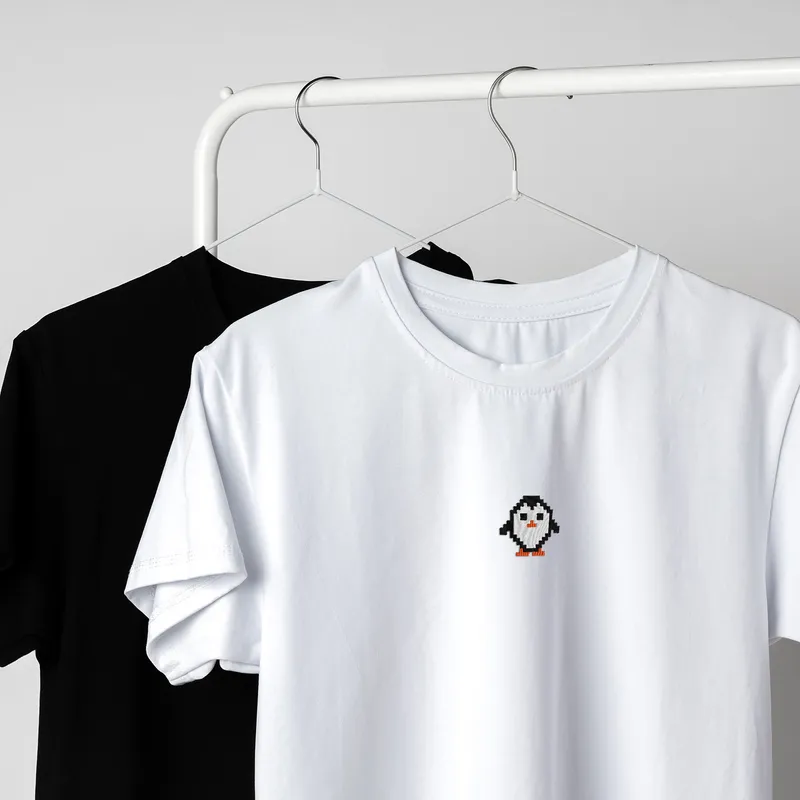 Pixel Icon Embroidered Men's T-Shirt