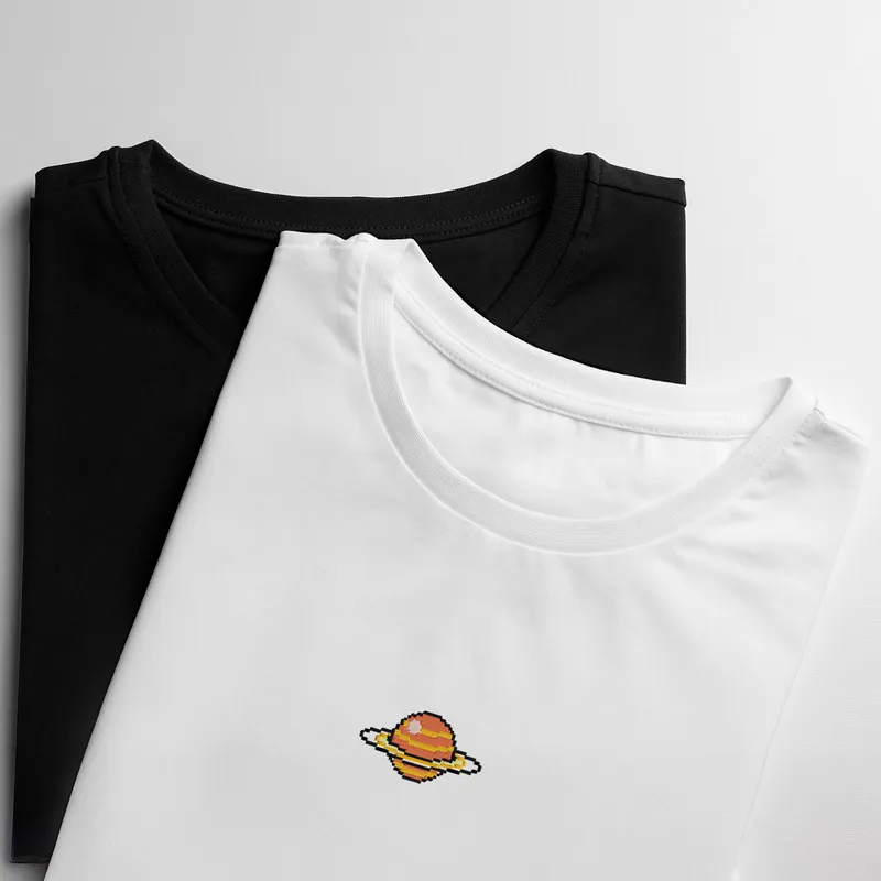 Pixel Icon Embroidered Men's T-Shirt