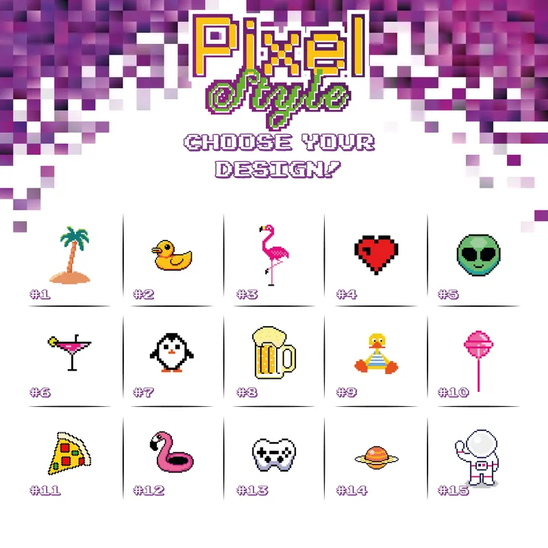 Pixel Icon Embroidered Men's T-Shirt